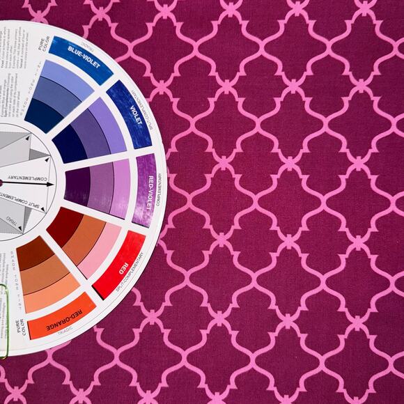 Magenta & Pink Quatrefoil by Brother Sister Design Studio - 1/2 Yard - Picture 4 of 5